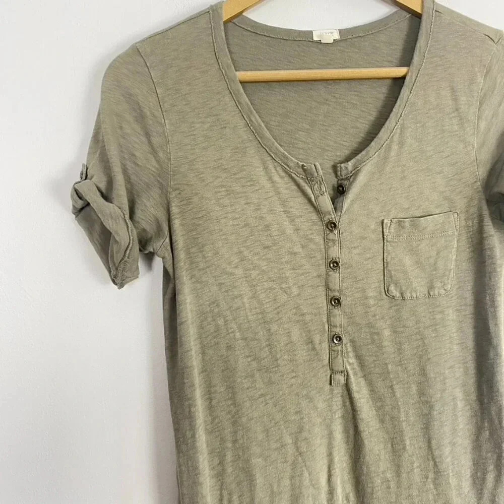 J. Crew Green T shirt Dress - Picture 9 of 14